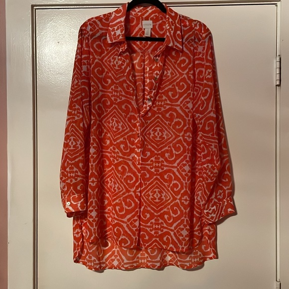 Chico tunic top. Half way button down. This is a size 2 . - Picture 3 of 5